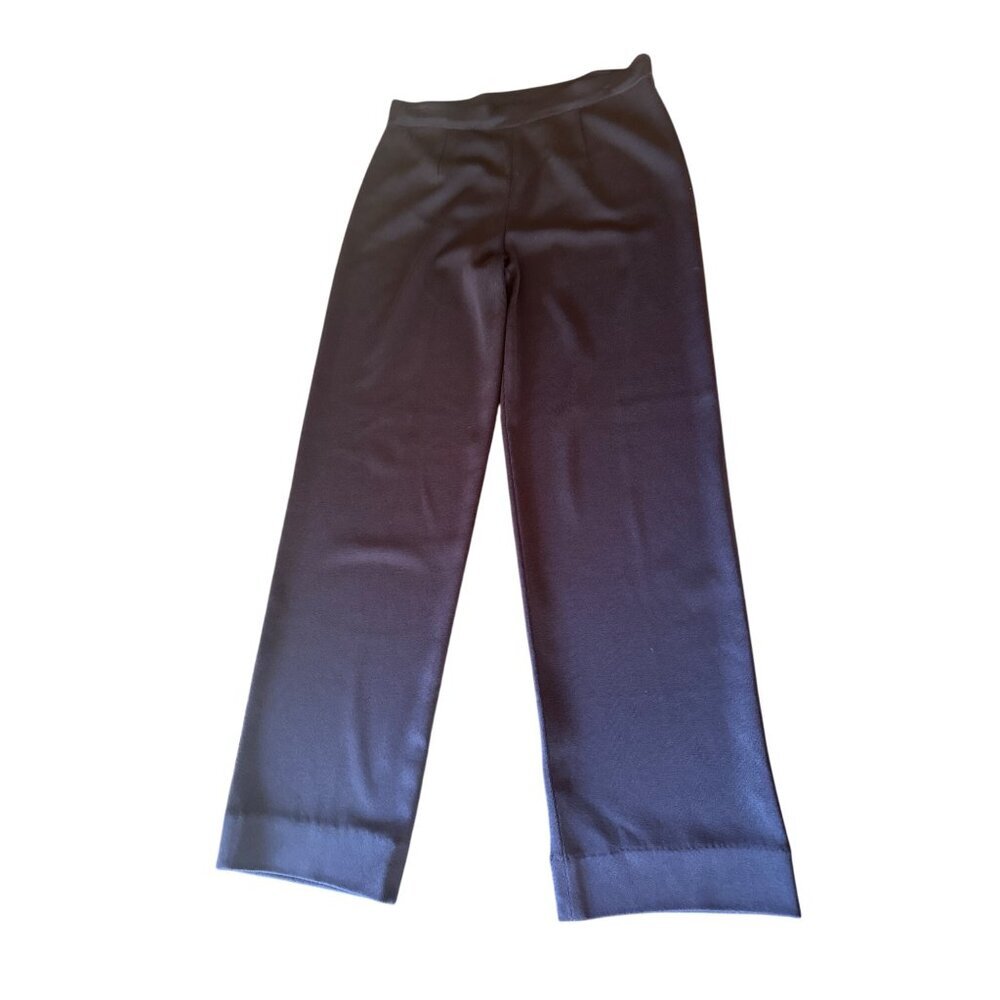 Misook Womens Navy Stretch Knit Pants Sm Minimalist Luxury Comfort Workwear